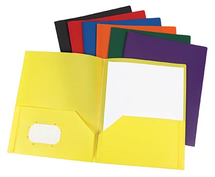 Oxford Two Pocket Heavyweight Poly Portfolios Yellow Box of 25