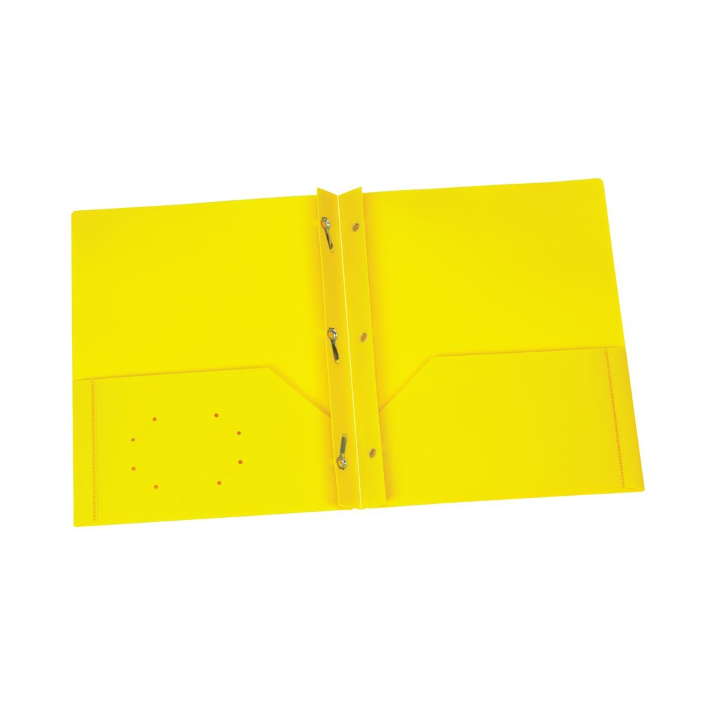 Oxford Two Pocket Heavyweight Poly Portfolios with Prongs Yellow Box of 25