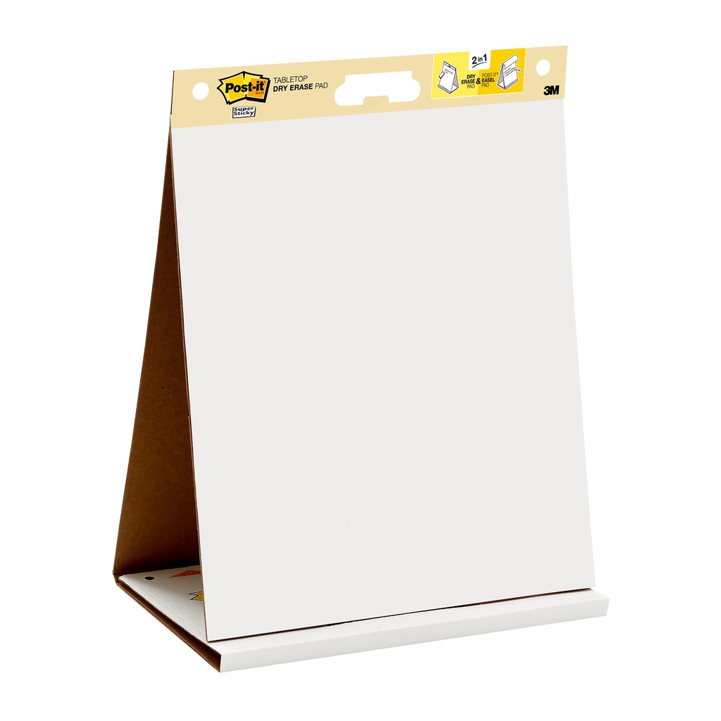 Post‑it® 563DE Tabletop Easel Pad — Dry‑erase front + 20 self‑stick sheets (20″×23″)
