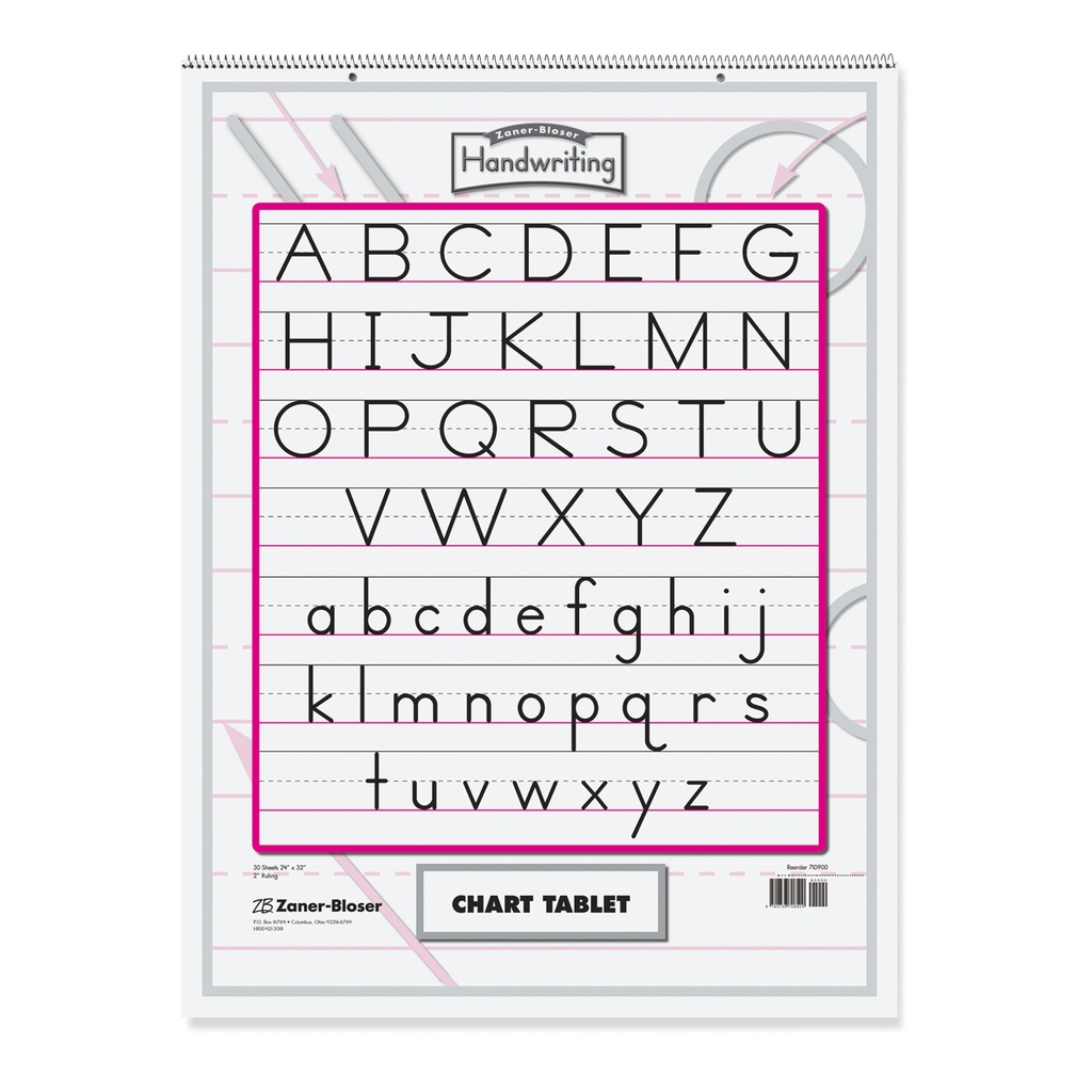 Pacon® Zaner-Bloser™ Manuscript Chart Tablet — 24" × 32", 2" Rule (Short Way)