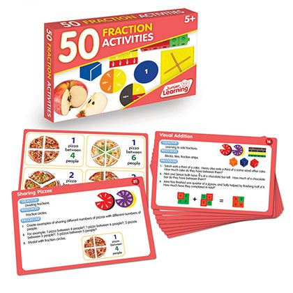 Junior Learning® 50 Fraction Activities (JRL331), Math Activity Card Set