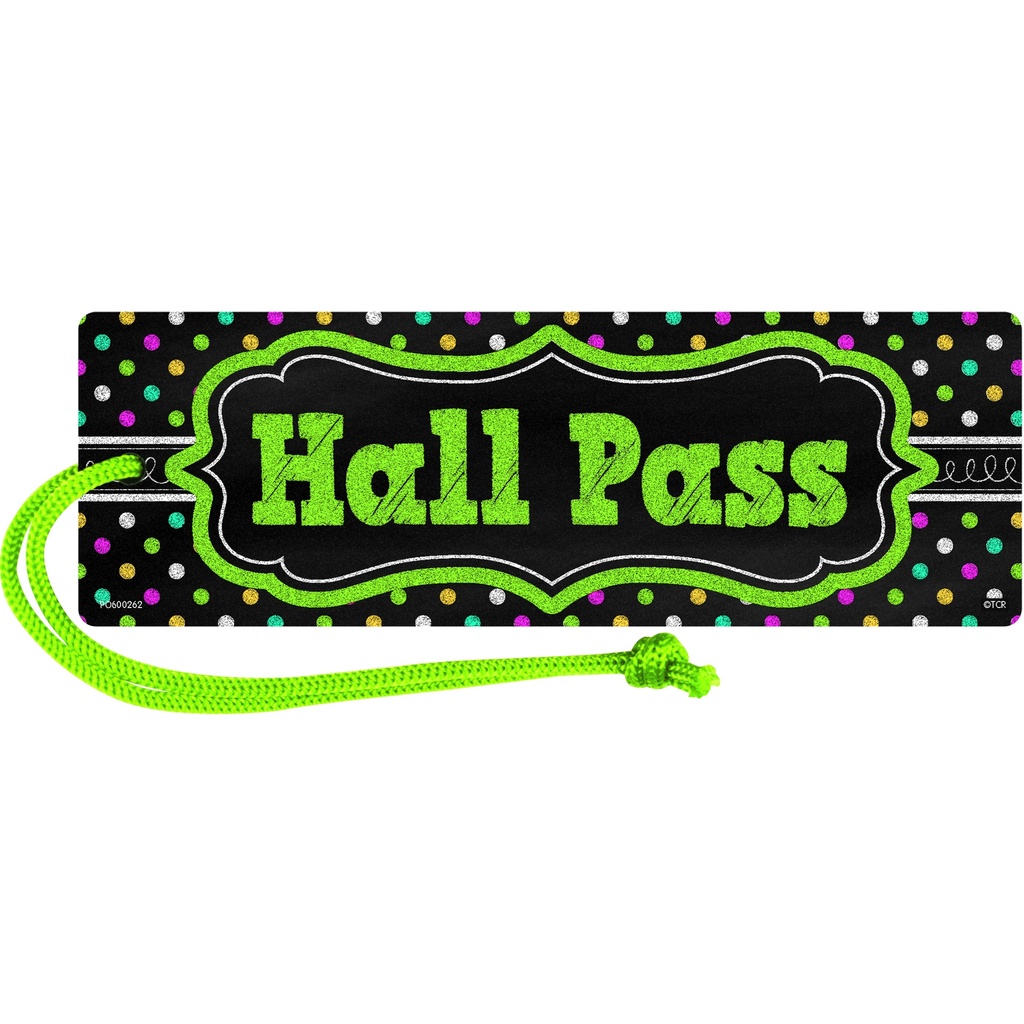 Teacher Created Resources® Chalkboard Brights Magnetic Hall Pass — 6¾" × 2¼"