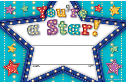 Teacher Created Resources® Marquee “You’re a Star!” Awards — 25 Certificates