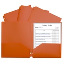 C‑Line® Two‑Pocket Heavyweight Poly Portfolio Folder (Orange, 3‑Hole) 