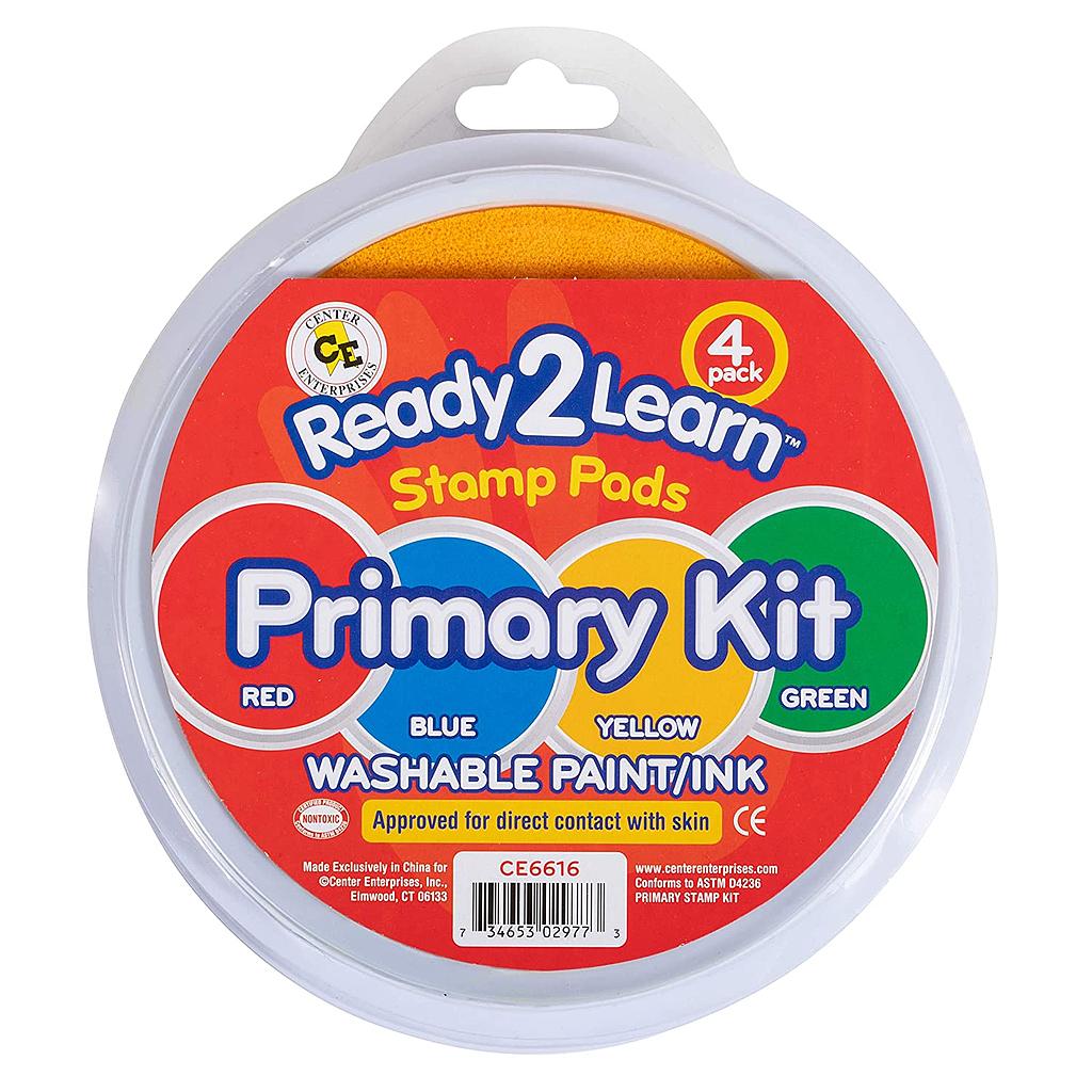 Ready2Learn® Jumbo Circular Stamp Pads — Primary colors, set of 4 (6" dia.)