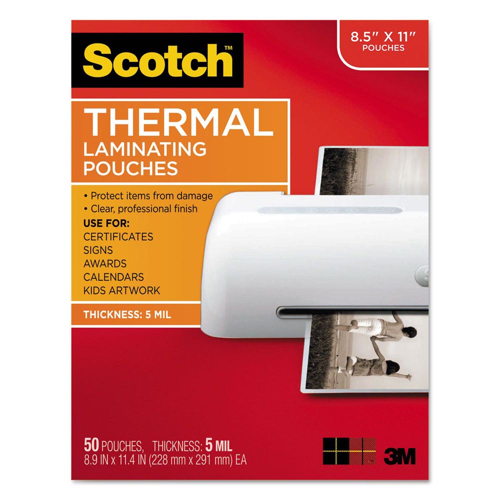 50ct Scotch 8.5in x 11in Thermal Laminating Pouches 5 mil