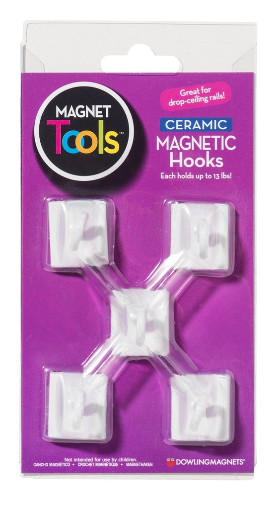 Dowling Magnets® Ceramic Ceiling Hook Magnets — Set of 5