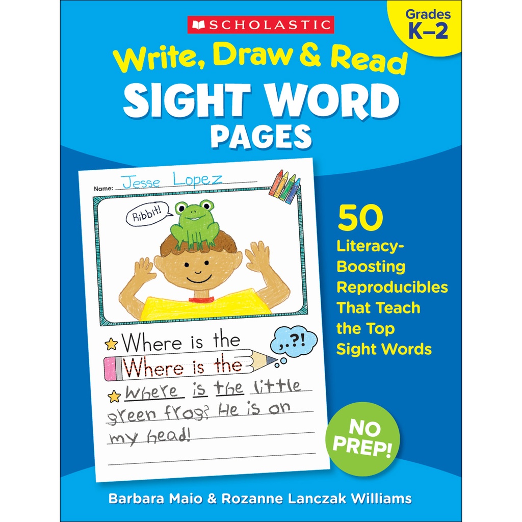 Write Draw and Read Sight Word Pages Grades K-2