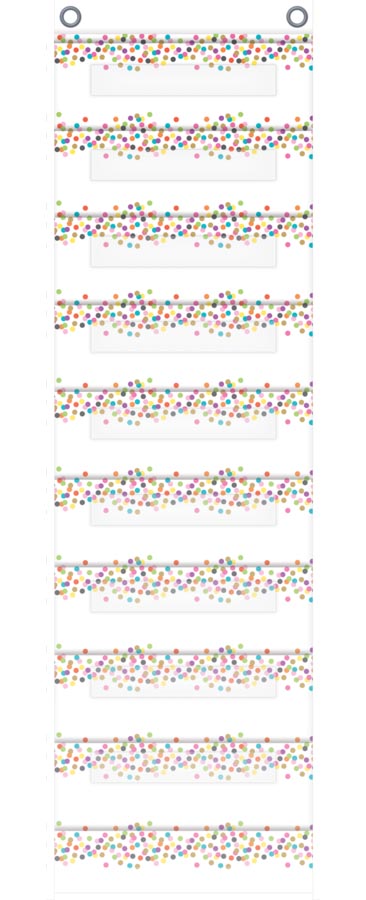 Confetti 10 Pocket File Storage Pocket Chart