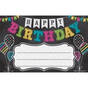 Teacher Created Resources® Chalkboard Brights Happy Birthday Awards — 25 Certificates