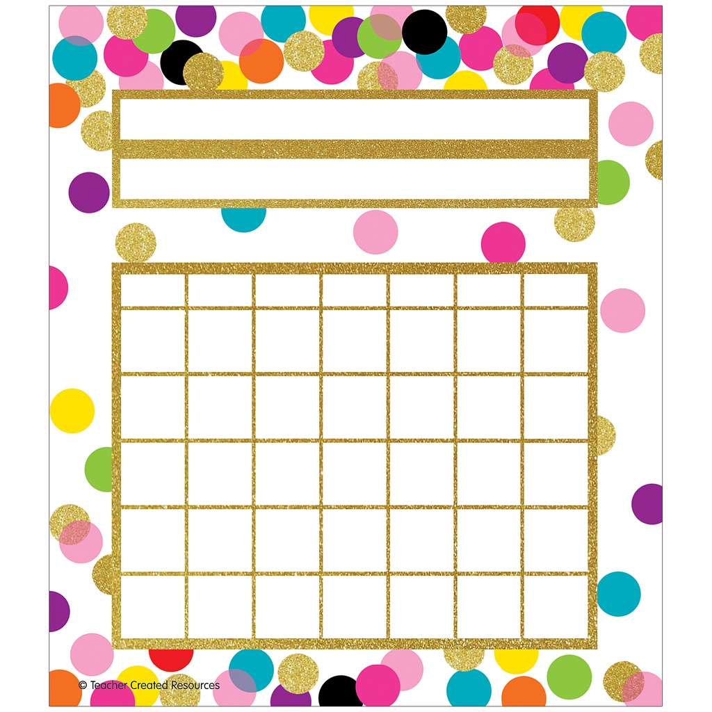 Teacher Created Resources® Confetti Incentive Charts — Track weekly goals and behavior
