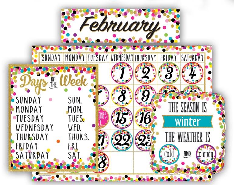 Confetti Calendar Bulletin Board