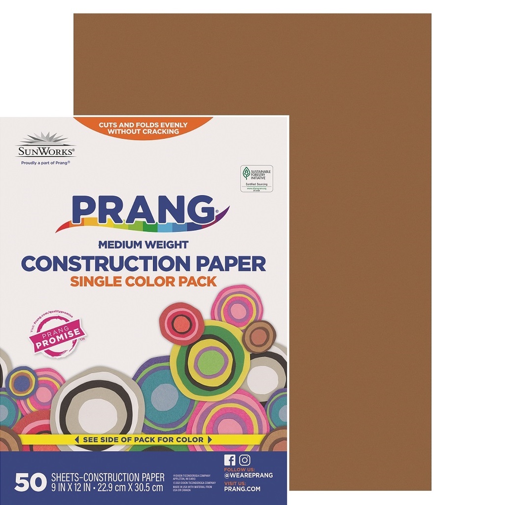 9x12 Brown Sunworks Construction Paper 50ct Pack