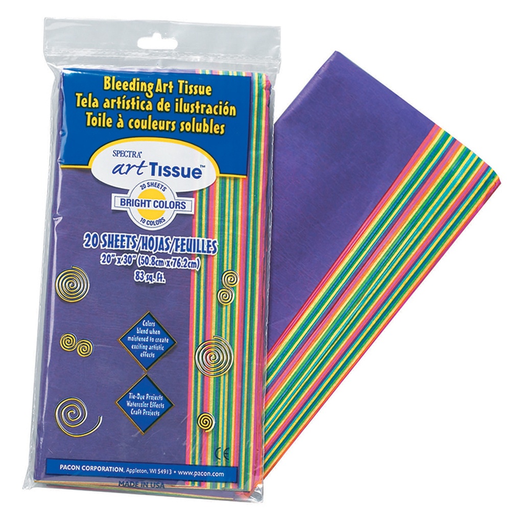 20x30 Bright Colors Art Tissue Paper 20 Sheets