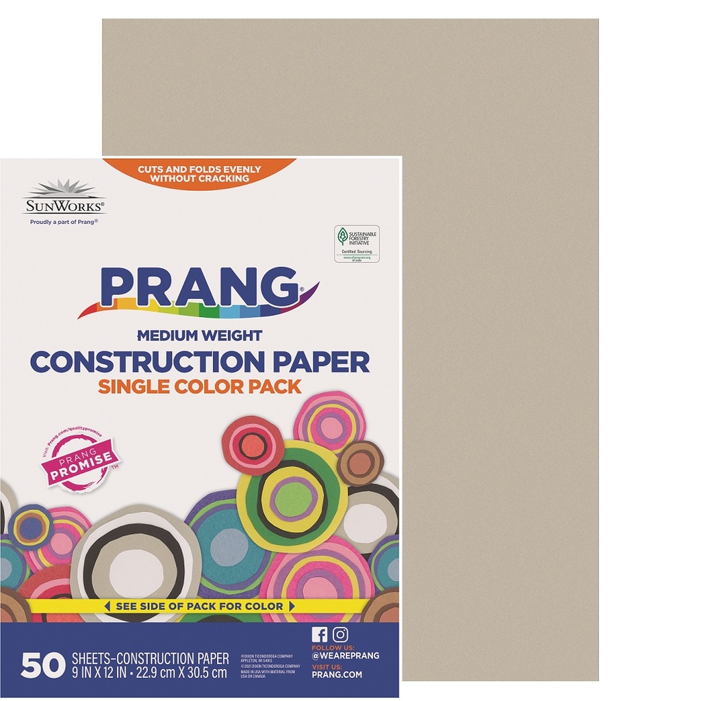 9x12 Gray Sunworks Construction Paper 50ct Pack