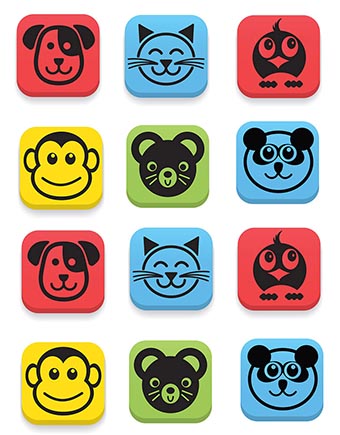 12ct Animals Magnetic Whiteboard Erasers