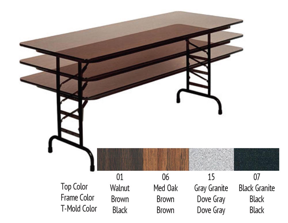 30x96 Adjustable Melamine Folding Table