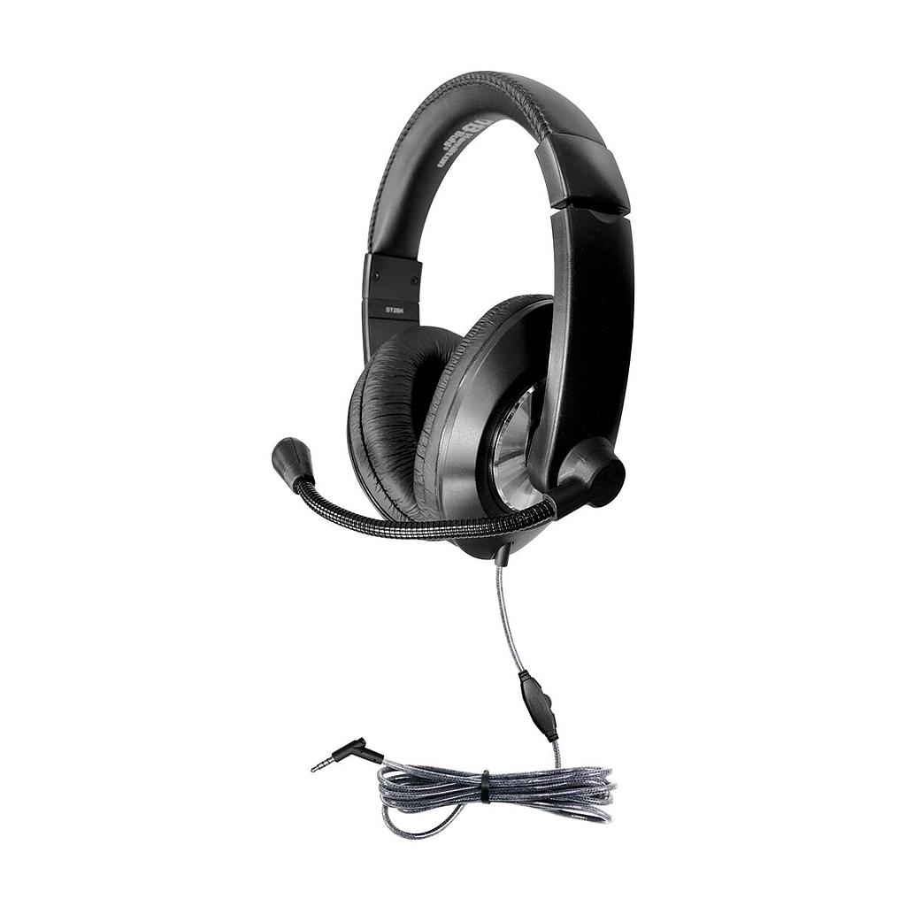 HamiltonBuhl® Smart‑Trek™ ST2BK Headset — 3.5mm TRRS, Classroom Durable