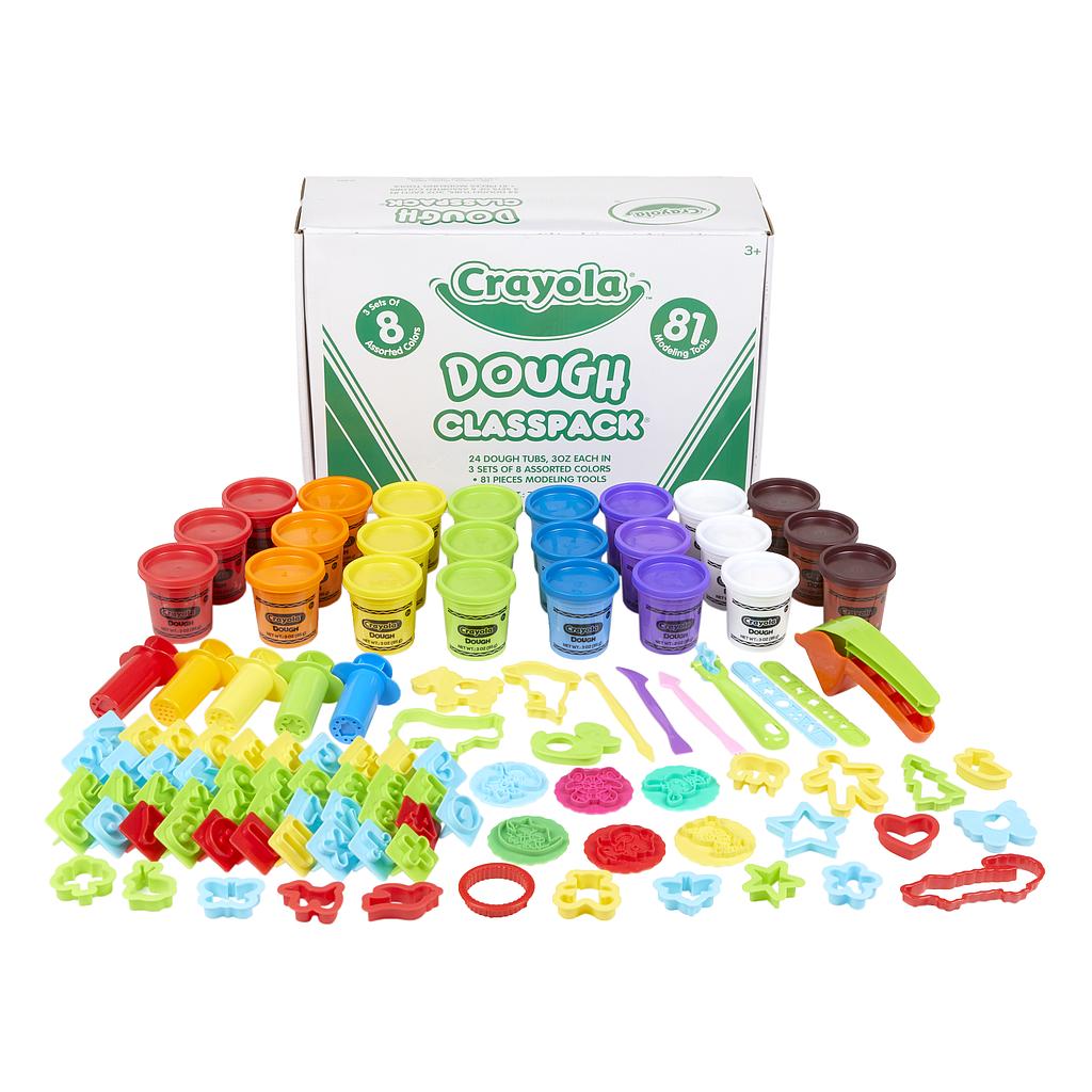 Crayola Dough Classpack with Tools — 24 3‑oz Tubs + 81 Modeling Tools