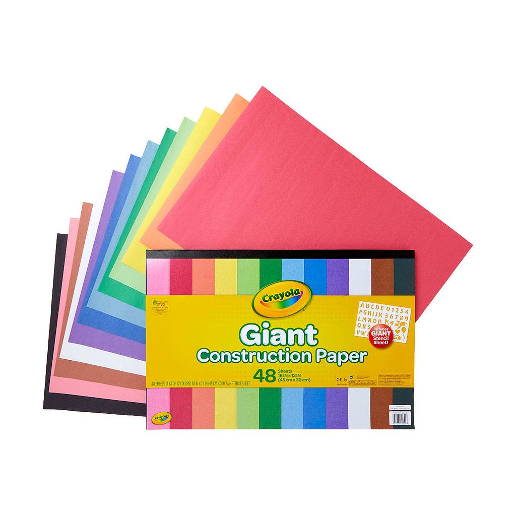 Crayola® Giant Construction Paper with Stencil Sheet — Oversized art pad for posters