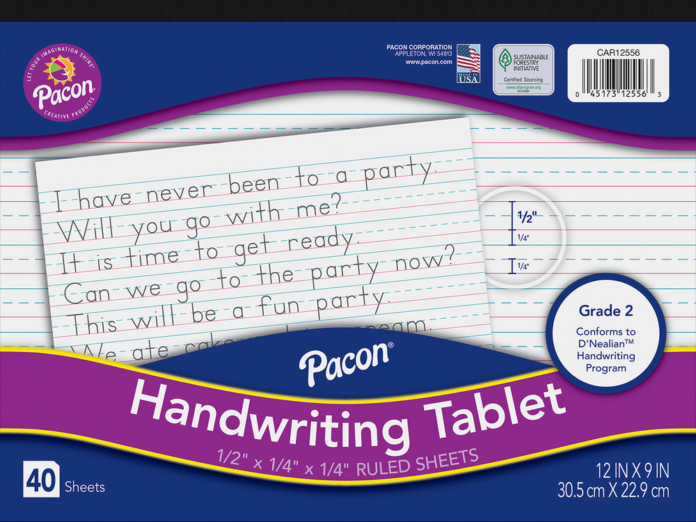 Pacon® D’Nealian Learn to Write Handwriting Tablet — 40 Sheets, 10½″ × 8″