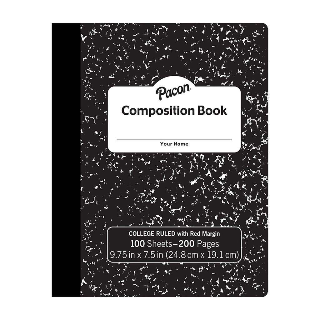 Black Marble Composition Book College Ruled