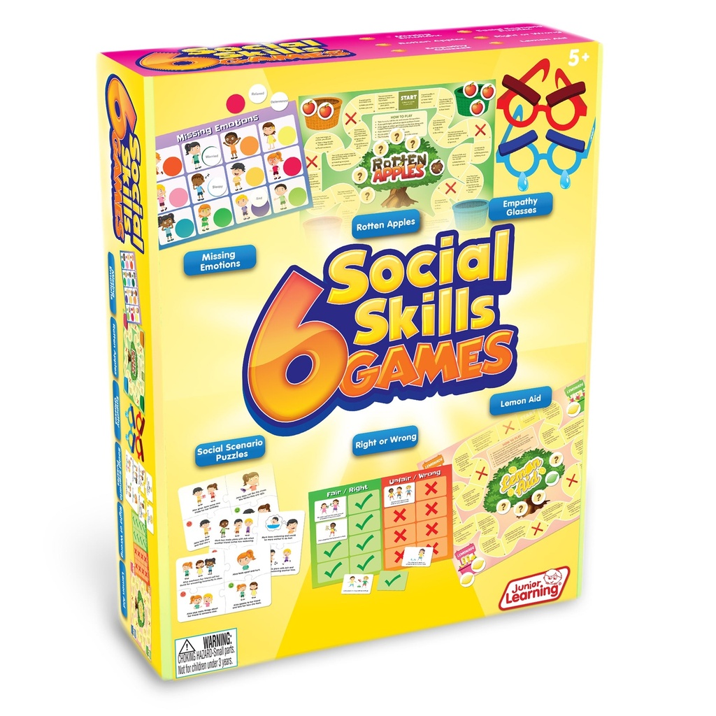 Junior Learning® 6 Social Skills Games — SEL set for empathy, emotions & everyday scenarios