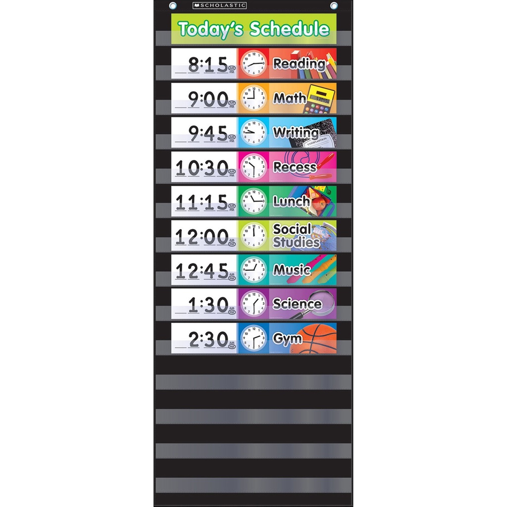 Scholastic® Daily Schedule Pocket Chart Kit — Black