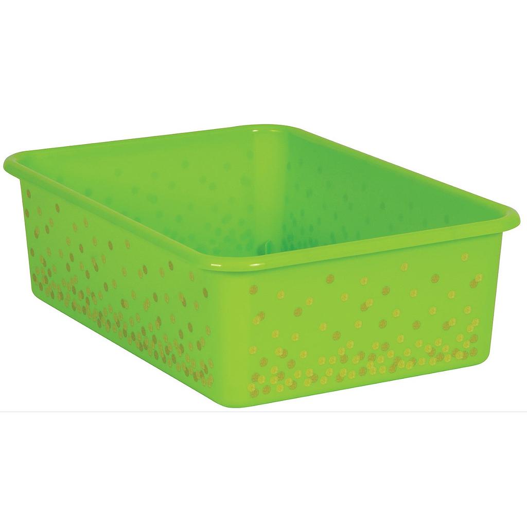 Lime Confetti Large Plastic Storage Bin