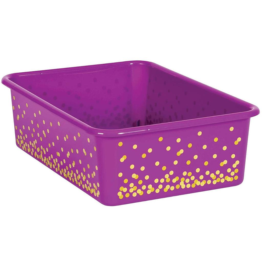 Purple Confetti Large Plastic Storage Bin