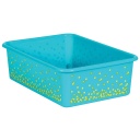 Teacher Created Resources® Teal Confetti Large Plastic Storage Bin,16-1/4" W x 5" H x 11-1/2" D