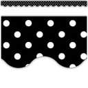 Teacher Created Resources® Black Polka Dots Scalloped Border Trim — 35 ft (12 pieces)
