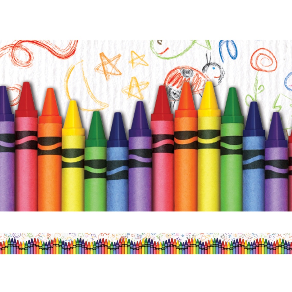 Teacher Created Resources® Crayons Straight Border Trim — 35 Feet (12 strips)