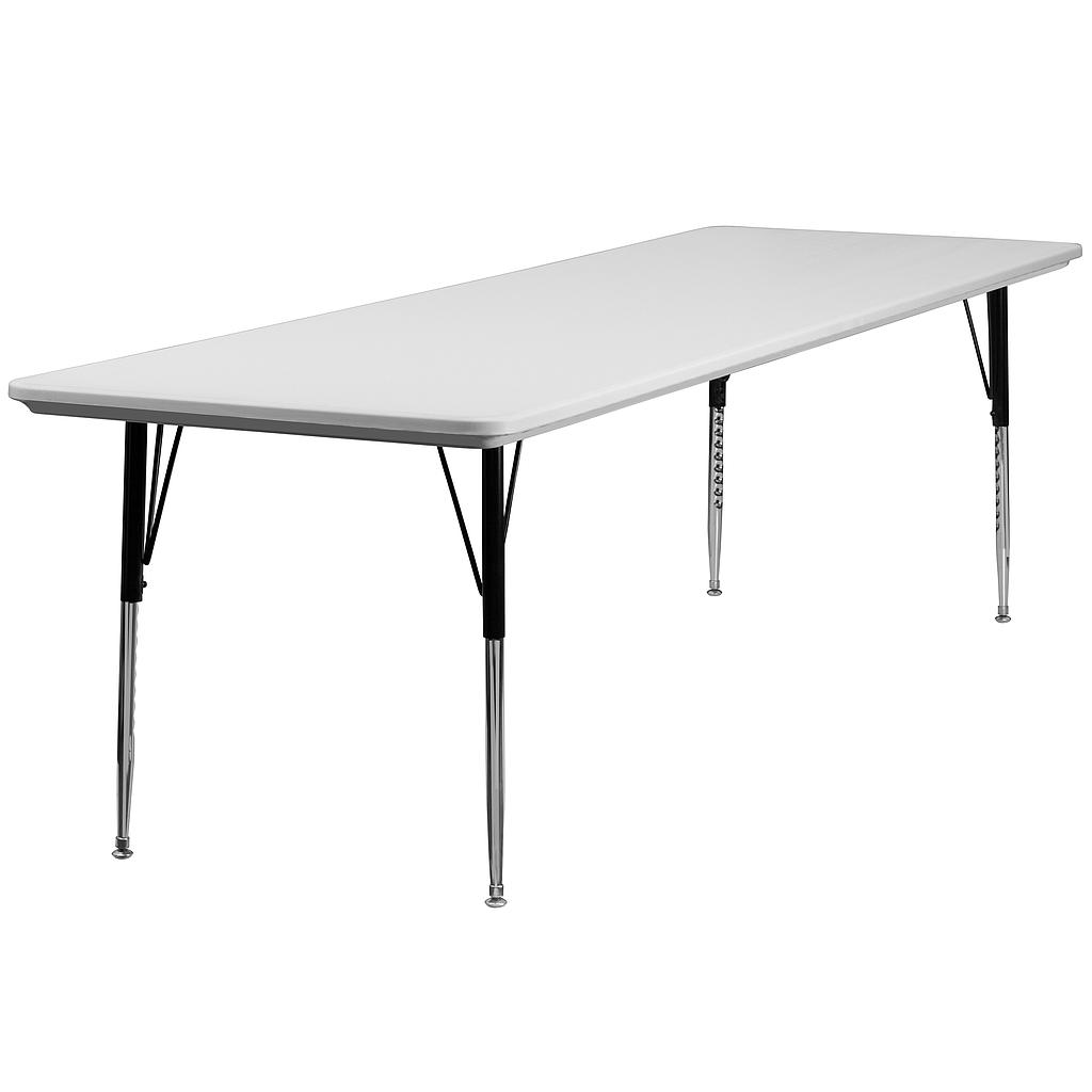 30in X 96in Blow Molded Rectangle Activity Table Gray Granite