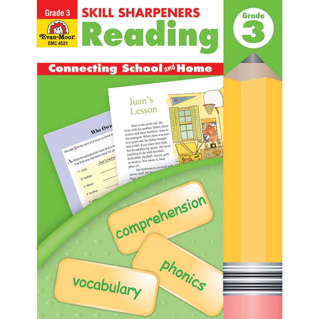 Evan‑Moor® Skill Sharpeners Reading — Grade 3 Activity Book (144 pages)