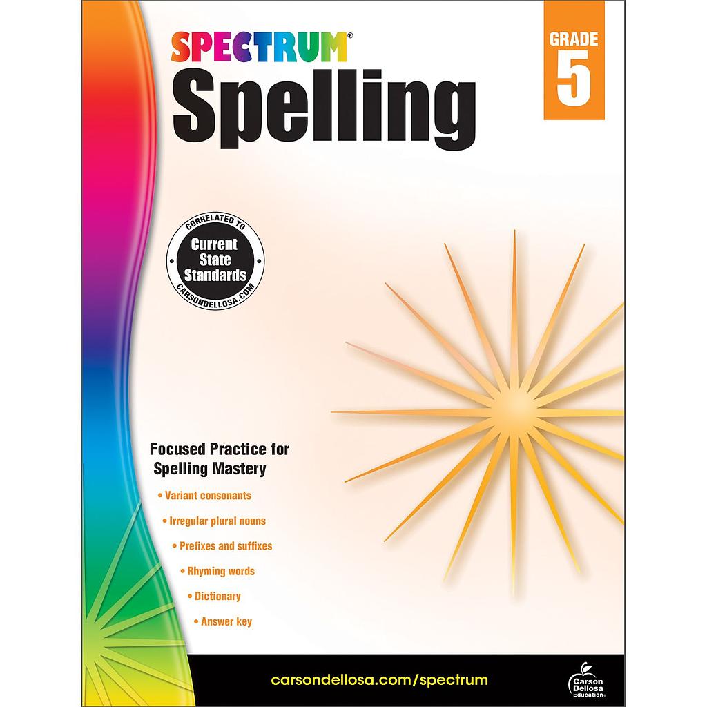 Spectrum Spelling Workbook Grade 5 Paperback