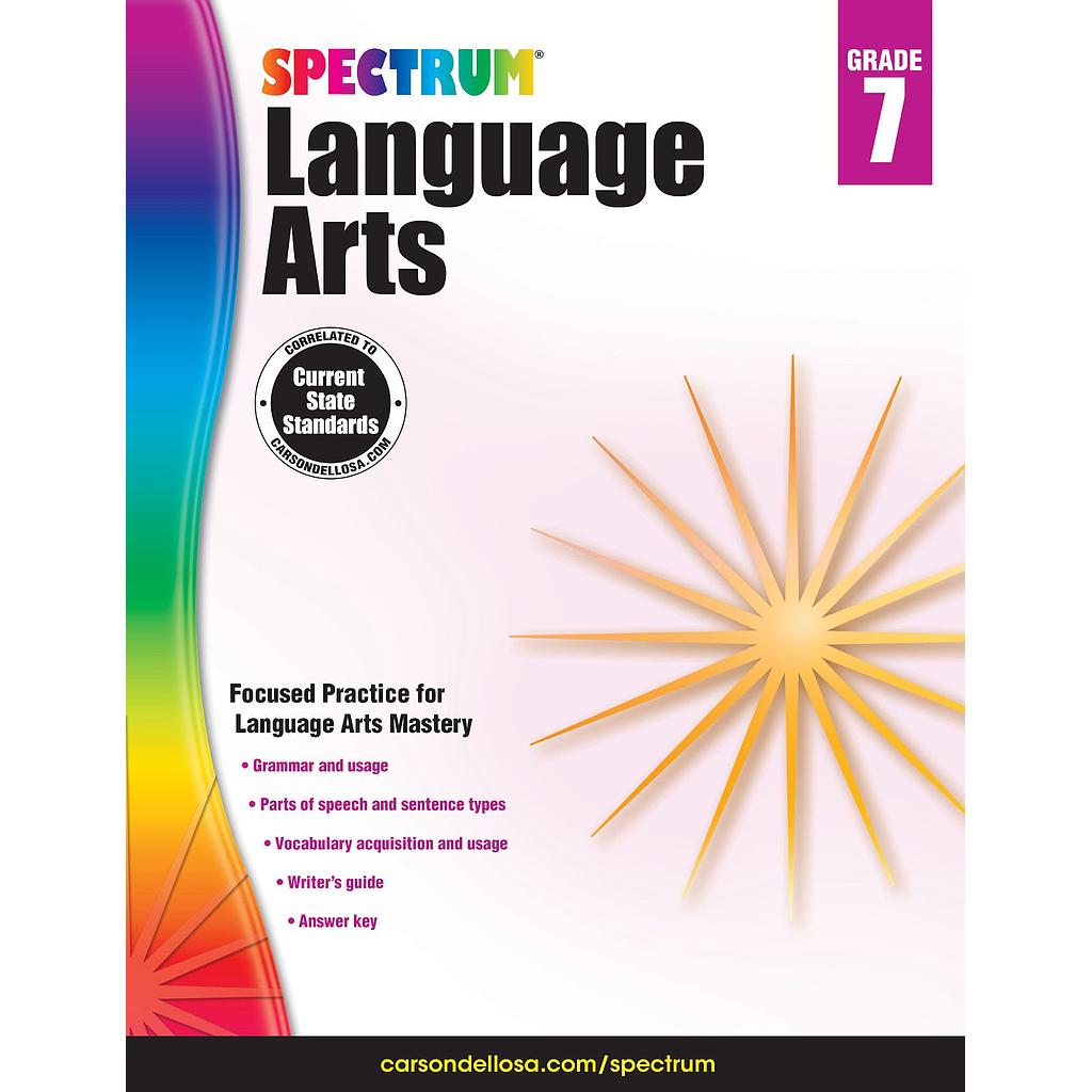Spectrum Language Arts Workbook Grade 7 Paperback