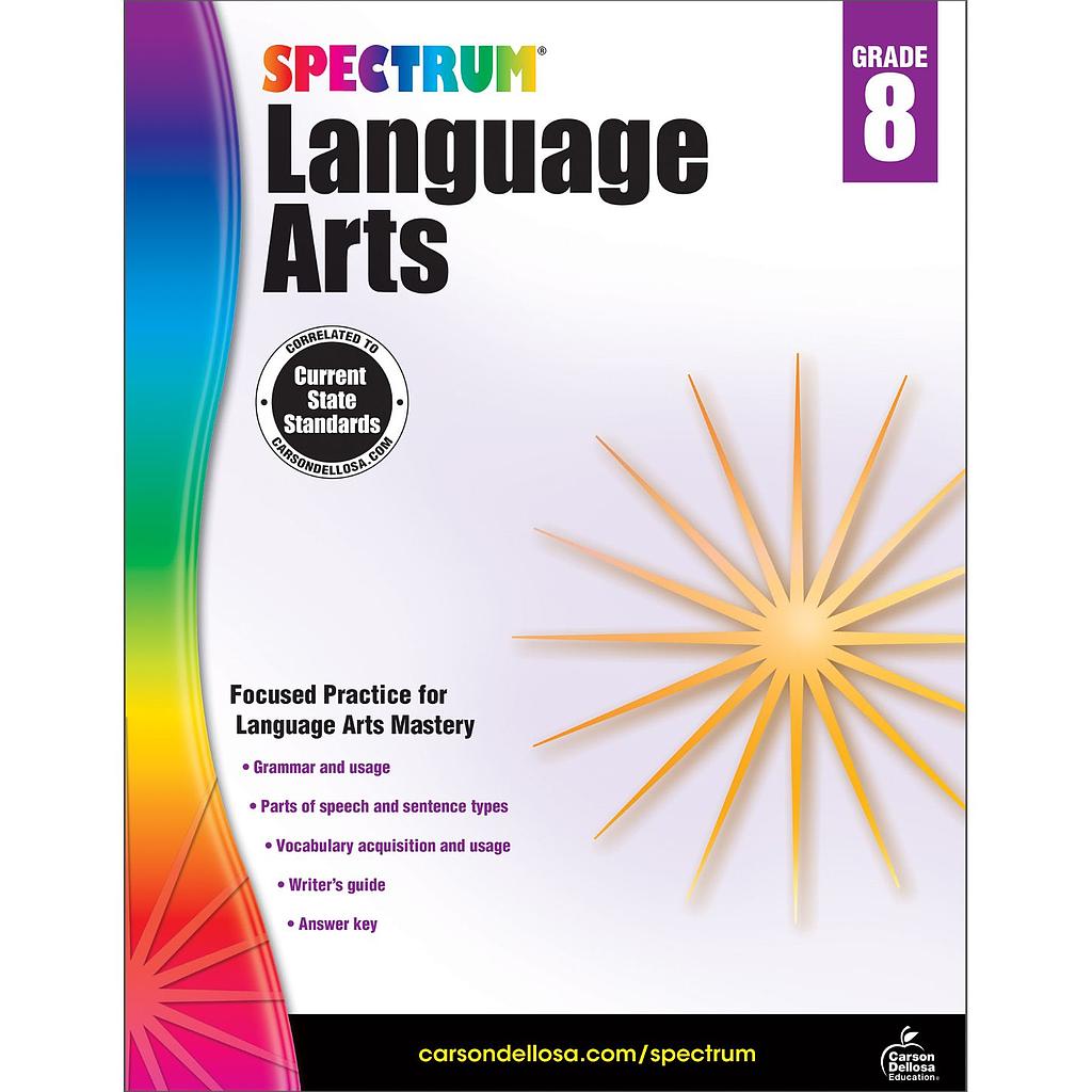 Spectrum Language Arts Workbook Grade 8 Paperback