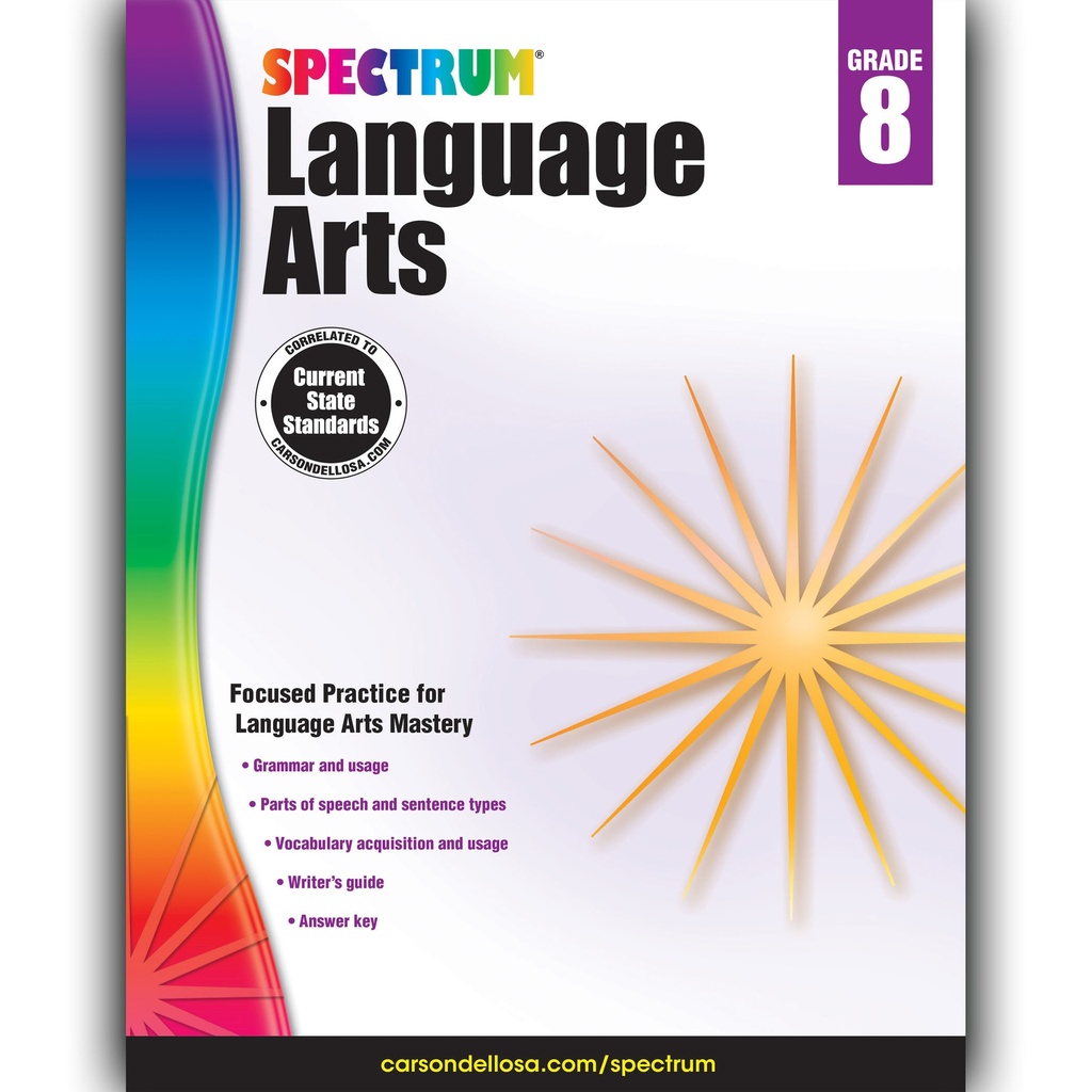Spectrum Language Arts Workbook Grade 8 Paperback