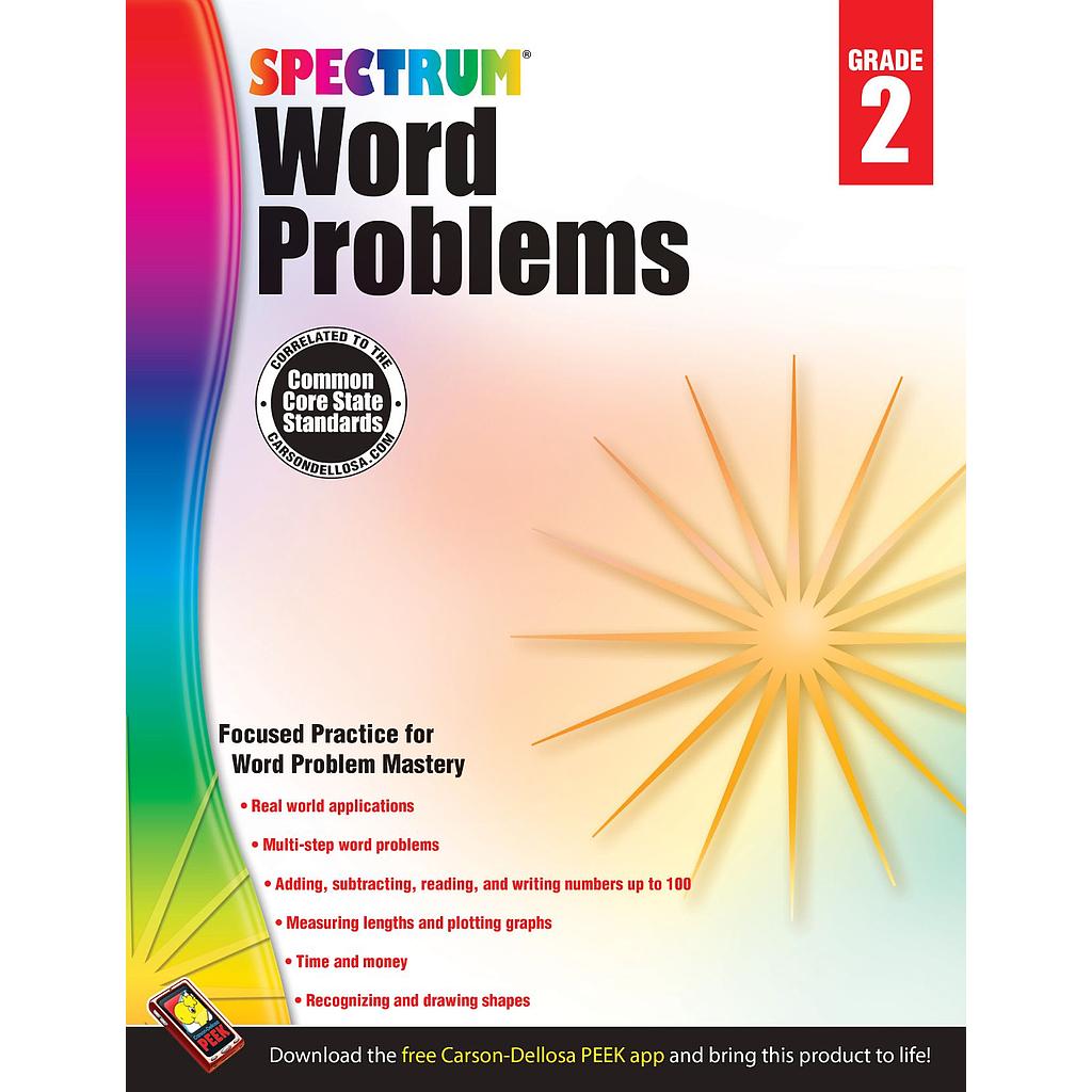 Spectrum Word Problems Workbook Grade 2 Paperback
