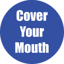 Cover Your Mouth Non-Slip Floor Stickers Blue 5 Pack