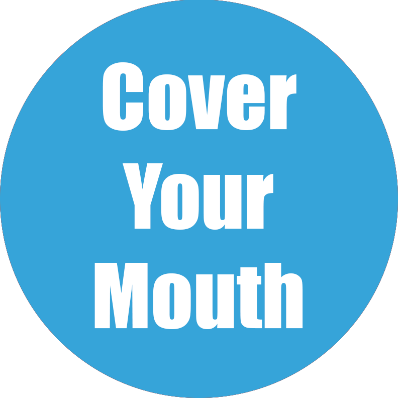 Cover Your Mouth Non-Slip Floor Stickers Cyan 5 Pack
