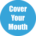 Cover Your Mouth Non-Slip Floor Stickers Cyan 5 Pack