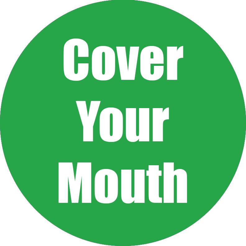 Cover Your Mouth Non-Slip Floor Stickers Green 5 Pack