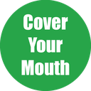 Cover Your Mouth Non-Slip Floor Stickers Green 5 Pack