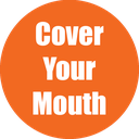 Cover Your Mouth Non-Slip Floor Stickers Orange 5 Pack