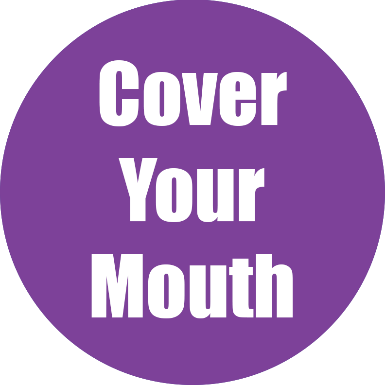 Cover Your Mouth Non-Slip Floor Stickers Purple 5 Pack