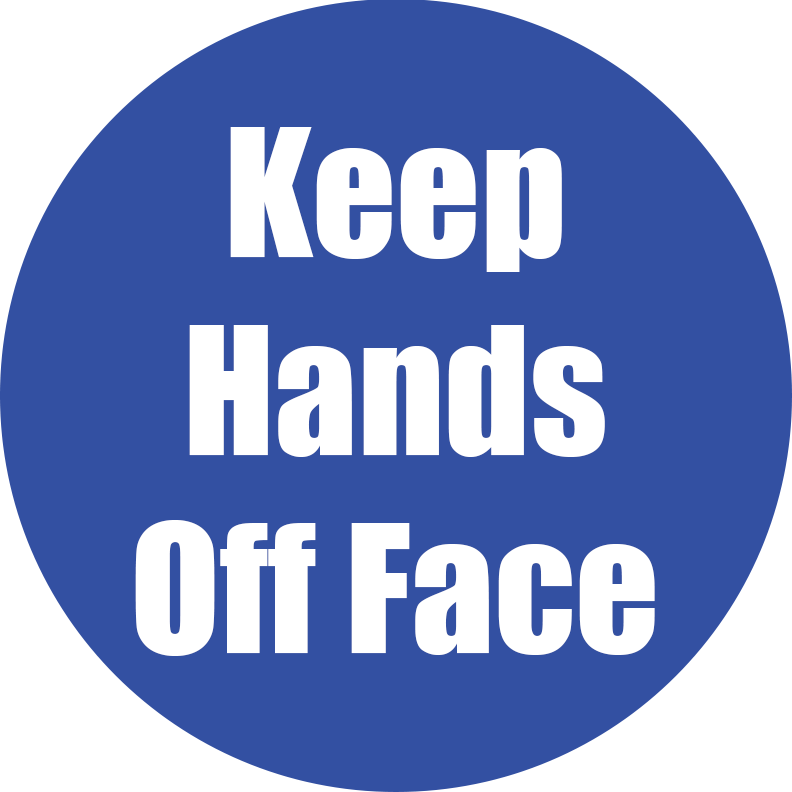 Keep Hands Off Face Non-Slip Floor Stickers Blue 5 Pack