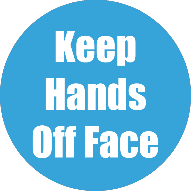 Keep Hands Off Face Non-Slip Floor Stickers Cyan 5 Pack