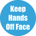 Keep Hands Off Face Non-Slip Floor Stickers Cyan 5 Pack